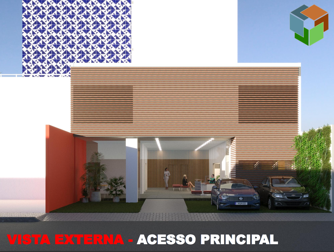 Imagema projetada da nova fachada da sede do Sintepe