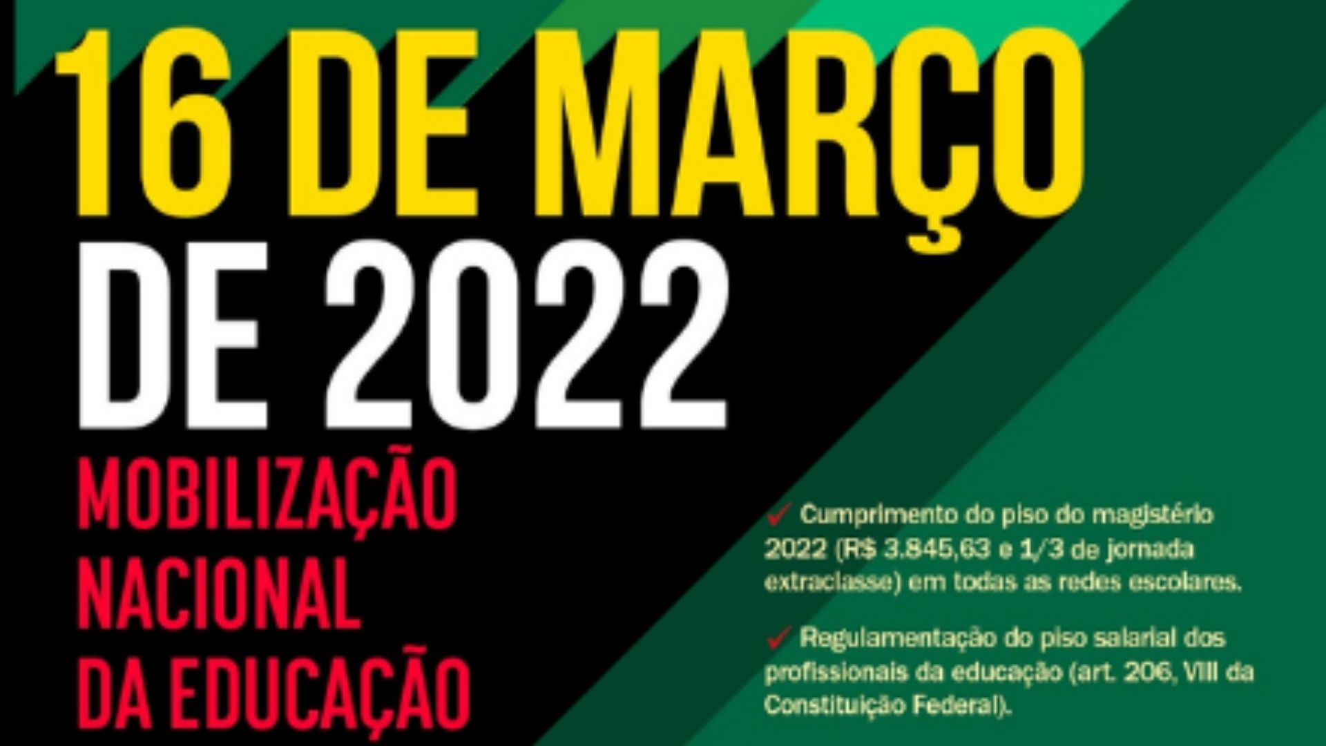 Mobilização Nacional da Educação 16 de março: confira os locais dos atos programados