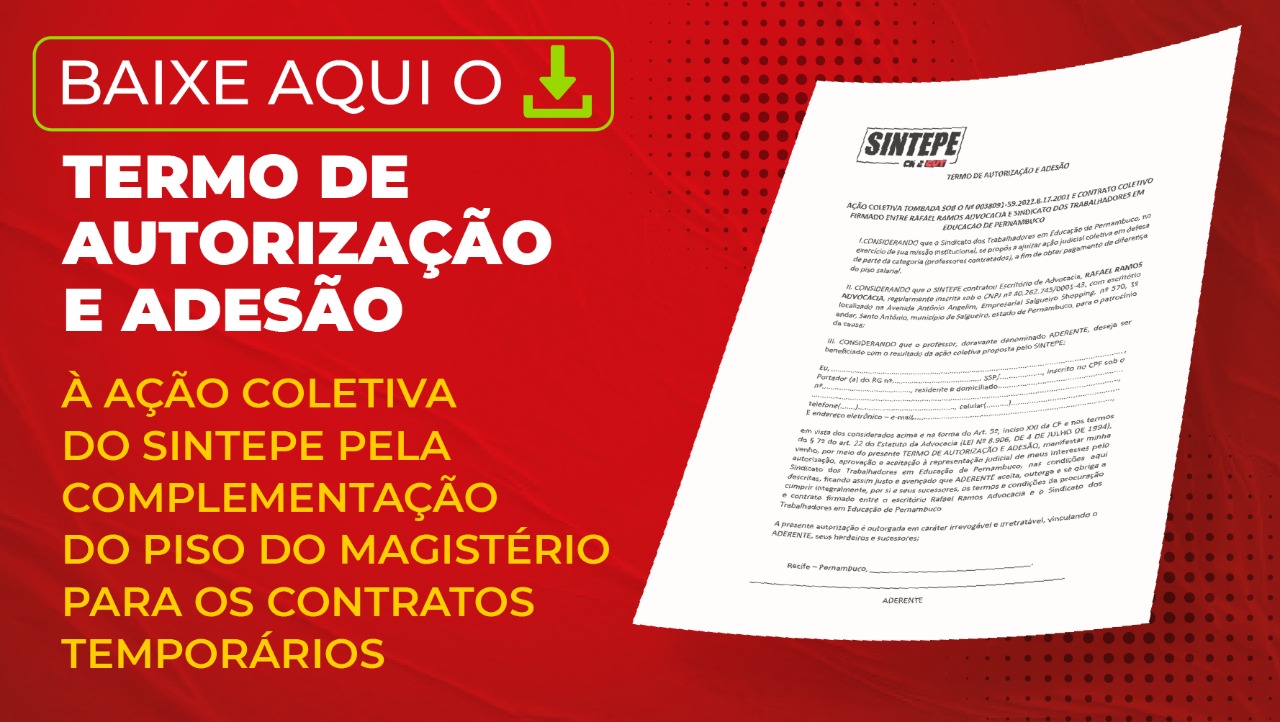 Baixe Aqui O Termo De Adesão Dos Contratos Temporários Sintepe Digital 0104